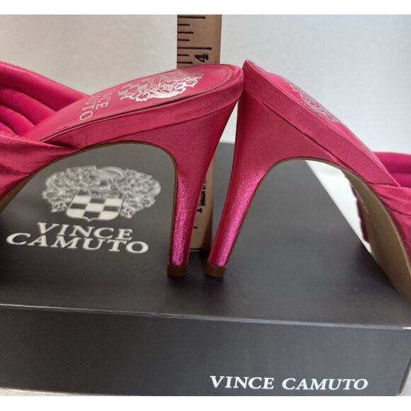 Vince Camuto VC-Sarendie 8M Satin Fuchsia High Heel Sandals HOCO Prom - Picture 2 of 12